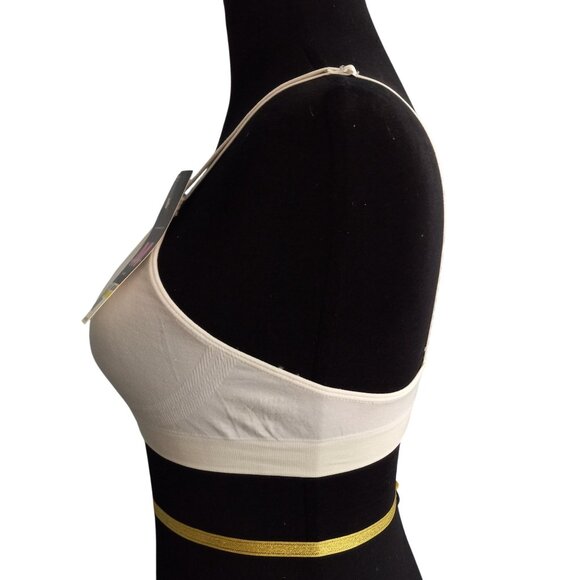 Maidenform M 34 Bralette Adjustable Straps Nylon Blend Seamless White NEW - Picture 2 of 6